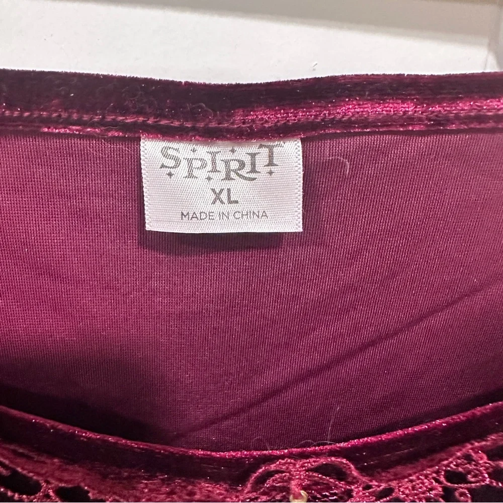 Velvet Lace-Up Dress with Lace Details - Picture 9 of 17